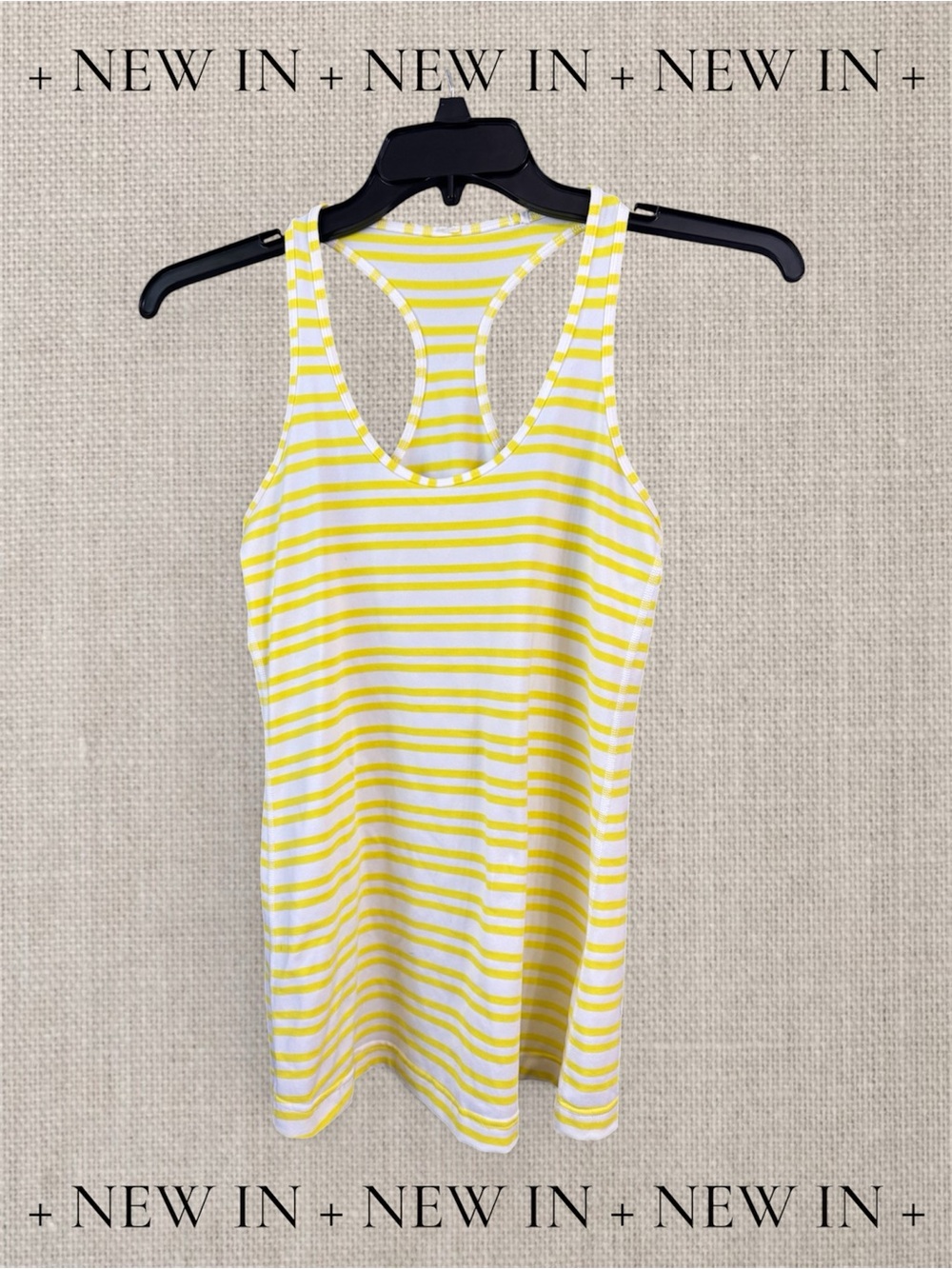 Striped Racerback Tank Top - Yellow & White